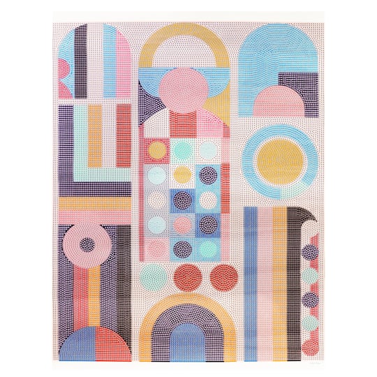 16" x 20" Pink Geometric Diamond Art Kit with Wood Frame by Make Market®